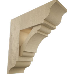Ekena Millwork - BKTUR0554X16X16OLY01RCPR - Timberthane Faux Wood Olympic Style Bracket w/ Offset Brace, Traditional Ends, 5 1/2"W x 16"D x 16"H, Primed Tan
