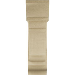 Ekena Millwork - BKTUR0554X16X20OLY01RCPR - Timberthane Faux Wood Olympic Style Bracket w/ Offset Brace, Traditional Ends, 5 1/2"W x 16"D x 20"H, Primed Tan