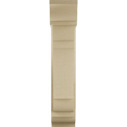 Ekena Millwork - BKTUR0554X16X28OLY01RCPR - Timberthane Faux Wood Olympic Style Bracket w/ Offset Brace, Traditional Ends, 5 1/2"W x 16"D x 28"H, Primed Tan
