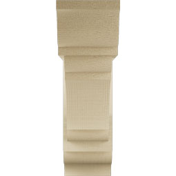 Ekena Millwork - BKTUR0554X18X18OLY01RCPR - Timberthane Faux Wood Olympic Style Bracket w/ Offset Brace, Traditional Ends, 5 1/2"W x 18"D x 18"H, Primed Tan