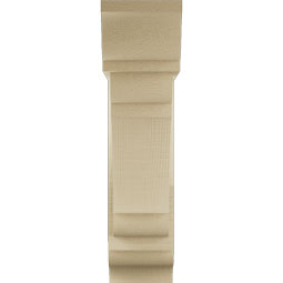 Ekena Millwork - BKTUR0554X18X22OLY01RCPR - Timberthane Faux Wood Olympic Style Bracket w/ Offset Brace, Traditional Ends, 5 1/2"W x 18"D x 22"H, Primed Tan