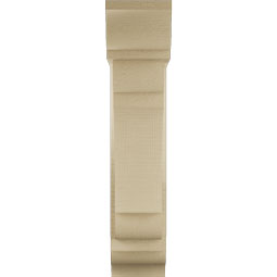Ekena Millwork - BKTUR0554X18X26OLY01RCPR - Timberthane Faux Wood Olympic Style Bracket w/ Offset Brace, Traditional Ends, 5 1/2"W x 18"D x 26"H, Primed Tan