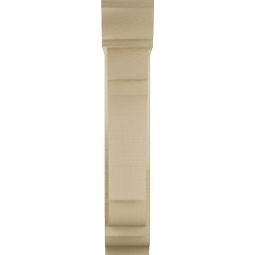 Ekena Millwork - BKTUR0554X18X30OLY01RCPR - Timberthane Faux Wood Olympic Style Bracket w/ Offset Brace, Traditional Ends, 5 1/2"W x 18"D x 30"H, Primed Tan