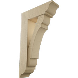 Ekena Millwork - BKTUR0554X18X30OLY01RCPR - Timberthane Faux Wood Olympic Style Bracket w/ Offset Brace, Traditional Ends, 5 1/2"W x 18"D x 30"H, Primed Tan