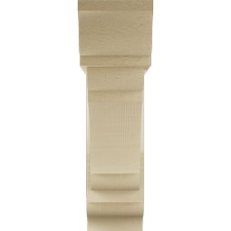 Ekena Millwork - BKTUR0554X20X20OLY01RCPR - Timberthane Faux Wood Olympic Style Bracket w/ Offset Brace, Traditional Ends, 5 1/2"W x 20"D x 20"H, Primed Tan