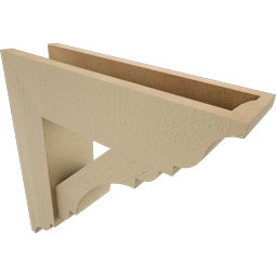Ekena Millwork - BKTUR0554X20X20OLY01RCPR - Timberthane Faux Wood Olympic Style Bracket w/ Offset Brace, Traditional Ends, 5 1/2"W x 20"D x 20"H, Primed Tan