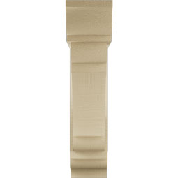 Ekena Millwork - BKTUR0554X20X24OLY01RCPR - Timberthane Faux Wood Olympic Style Bracket w/ Offset Brace, Traditional Ends, 5 1/2"W x 20"D x 24"H, Primed Tan