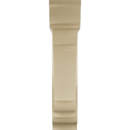 Ekena Millwork - BKTUR0554X22X26OLY01RCPR - Timberthane Faux Wood Olympic Style Bracket w/ Offset Brace, Traditional Ends, 5 1/2"W x 22"D x 26"H, Primed Tan