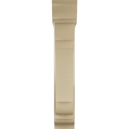Ekena Millwork - BKTUR0554X24X32OLY01RCPR - Timberthane Faux Wood Olympic Style Bracket w/ Offset Brace, Traditional Ends, 5 1/2"W x 24"D x 32"H, Primed Tan