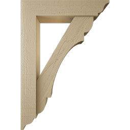Ekena Millwork - BKTUR0554X26X38OLY01RCPR - Timberthane Faux Wood Olympic Style Bracket w/ Offset Brace, Traditional Ends, 5 1/2"W x 26"D x 38"H, Primed Tan