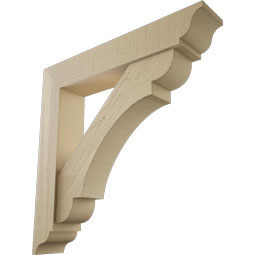 Ekena Millwork - BKTUR0554X30X30OLY01RCPR - Timberthane Faux Wood Olympic Style Bracket w/ Offset Brace, Traditional Ends, 5 1/2"W x 30"D x 30"H, Primed Tan