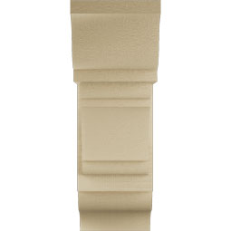 Ekena Millwork - BKTUR0756X18X22OLY01RCPR - Timberthane Faux Wood Olympic Style Bracket w/ Offset Brace, Traditional Ends, 7 1/2"W x 18"D x 22"H, Primed Tan