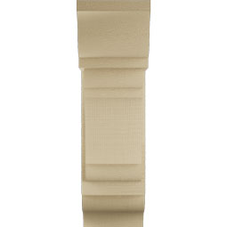 Ekena Millwork - BKTUR0756X18X26OLY01RCPR - Timberthane Faux Wood Olympic Style Bracket w/ Offset Brace, Traditional Ends, 7 1/2"W x 18"D x 26"H, Primed Tan