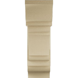 Ekena Millwork - BKTUR0756X20X24OLY01RCPR - Timberthane Faux Wood Olympic Style Bracket w/ Offset Brace, Traditional Ends, 7 1/2"W x 20"D x 24"H, Primed Tan