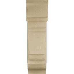 Ekena Millwork - BKTUR0756X20X28OLY01RCPR - Timberthane Faux Wood Olympic Style Bracket w/ Offset Brace, Traditional Ends, 7 1/2"W x 20"D x 28"H, Primed Tan