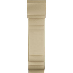 Ekena Millwork - BKTUR0756X20X32OLY01RCPR - Timberthane Faux Wood Olympic Style Bracket w/ Offset Brace, Traditional Ends, 7 1/2"W x 20"D x 32"H, Primed Tan