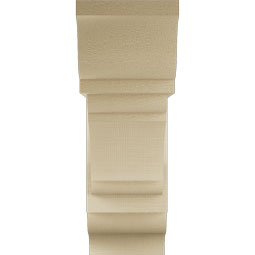 Ekena Millwork - BKTUR0756X22X22OLY01RCPR - Timberthane Faux Wood Olympic Style Bracket w/ Offset Brace, Traditional Ends, 7 1/2"W x 22"D x 22"H, Primed Tan