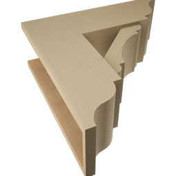 Ekena Millwork - BKTUR0756X22X22OLY01RCPR - Timberthane Faux Wood Olympic Style Bracket w/ Offset Brace, Traditional Ends, 7 1/2"W x 22"D x 22"H, Primed Tan