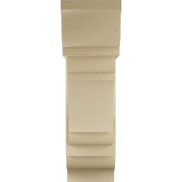 Ekena Millwork - BKTUR0756X22X26OLY01RCPR - Timberthane Faux Wood Olympic Style Bracket w/ Offset Brace, Traditional Ends, 7 1/2"W x 22"D x 26"H, Primed Tan