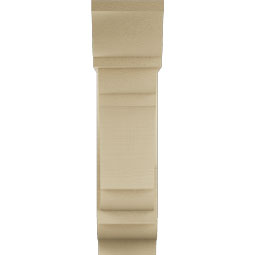 Ekena Millwork - BKTUR0756X22X30OLY01RCPR - Timberthane Faux Wood Olympic Style Bracket w/ Offset Brace, Traditional Ends, 7 1/2"W x 22"D x 30"H, Primed Tan
