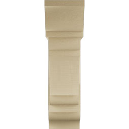 Ekena Millwork - BKTUR0756X24X28OLY01RCPR - Timberthane Faux Wood Olympic Style Bracket w/ Offset Brace, Traditional Ends, 7 1/2"W x 24"D x 28"H, Primed Tan