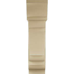 Ekena Millwork - BKTUR0756X26X30OLY01RCPR - Timberthane Faux Wood Olympic Style Bracket w/ Offset Brace, Traditional Ends, 7 1/2"W x 26"D x 30"H, Primed Tan