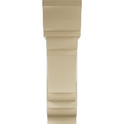 Ekena Millwork - BKTUR0756X28X28OLY01RCPR - Timberthane Faux Wood Olympic Style Bracket w/ Offset Brace, Traditional Ends, 7 1/2"W x 28"D x 28"H, Primed Tan