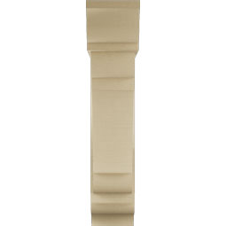 Ekena Millwork - BKTUR0756X28X36OLY01RCPR - Timberthane Faux Wood Olympic Style Bracket w/ Offset Brace, Traditional Ends, 7 1/2"W x 28"D x 36"H, Primed Tan