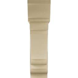 Ekena Millwork - BKTUR0756X30X30OLY01RCPR - Timberthane Faux Wood Olympic Style Bracket w/ Offset Brace, Traditional Ends, 7 1/2"W x 30"D x 30"H, Primed Tan