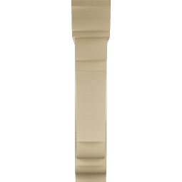 Ekena Millwork - BKTUR0756X32X40OLY01RCPR - Timberthane Faux Wood Olympic Style Bracket w/ Offset Brace, Traditional Ends, 7 1/2"W x 32"D x 40"H, Primed Tan