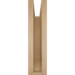 Ekena Millwork - BKTUR0352X14X14OLY06RCPR - Timberthane Faux Wood Olympic Style Bracket w/ Offset Brace, Slat Ends, 3 1/2"W x 14"D x 14"H, Primed Tan