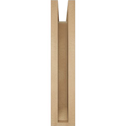 Ekena Millwork - BKTUR0352X14X18OLY06RCPR - Timberthane Faux Wood Olympic Style Bracket w/ Offset Brace, Slat Ends, 3 1/2"W x 14"D x 18"H, Primed Tan