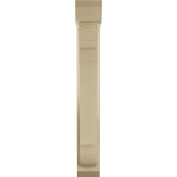 Ekena Millwork - BKTUR0352X14X26OLY06RCPR - Timberthane Faux Wood Olympic Style Bracket w/ Offset Brace, Slat Ends, 3 1/2"W x 14"D x 26"H, Primed Tan