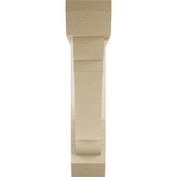 Ekena Millwork - BKTUR0352X16X16OLY06RCPR - Timberthane Faux Wood Olympic Style Bracket w/ Offset Brace, Slat Ends, 3 1/2"W x 16"D x 16"H, Primed Tan