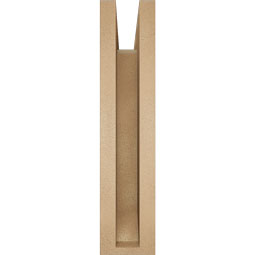 Ekena Millwork - BKTUR0352X16X16OLY06RCPR - Timberthane Faux Wood Olympic Style Bracket w/ Offset Brace, Slat Ends, 3 1/2"W x 16"D x 16"H, Primed Tan