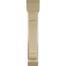 Ekena Millwork - BKTUR0352X16X20OLY06RCPR - Timberthane Faux Wood Olympic Style Bracket w/ Offset Brace, Slat Ends, 3 1/2"W x 16"D x 20"H, Primed Tan