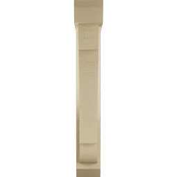 Ekena Millwork - BKTUR0352X16X24OLY06RCPR - Timberthane Faux Wood Olympic Style Bracket w/ Offset Brace, Slat Ends, 3 1/2"W x 16"D x 24"H, Primed Tan