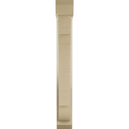 Ekena Millwork - BKTUR0352X16X28OLY06RCPR - Timberthane Faux Wood Olympic Style Bracket w/ Offset Brace, Slat Ends, 3 1/2"W x 16"D x 28"H, Primed Tan