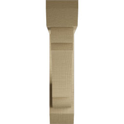 Ekena Millwork - BKTUROOLY22 - Timberthane Rough Cedar Faux Wood Olympic Slat Bracket w/ Offset Brace