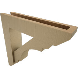 Ekena Millwork - BKTUROOLY22 - Timberthane Rough Cedar Faux Wood Olympic Slat Bracket w/ Offset Brace