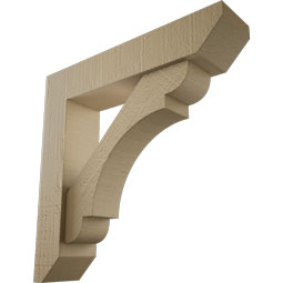 Ekena Millwork - BKTUROOLY22 - Timberthane Rough Cedar Faux Wood Olympic Slat Bracket w/ Offset Brace