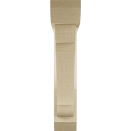 Ekena Millwork - BKTUR0352X18X18OLY06RCPR - Timberthane Faux Wood Olympic Style Bracket w/ Offset Brace, Slat Ends, 3 1/2"W x 18"D x 18"H, Primed Tan