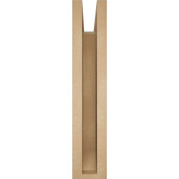 Ekena Millwork - BKTUR0352X18X18OLY06RCPR - Timberthane Faux Wood Olympic Style Bracket w/ Offset Brace, Slat Ends, 3 1/2"W x 18"D x 18"H, Primed Tan