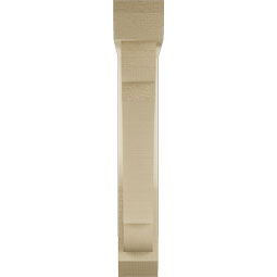 Ekena Millwork - BKTUR0352X18X22OLY06RCPR - Timberthane Faux Wood Olympic Style Bracket w/ Offset Brace, Slat Ends, 3 1/2"W x 18"D x 22"H, Primed Tan