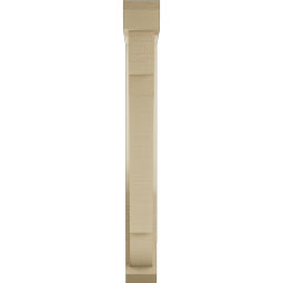 Ekena Millwork - BKTUR0352X18X30OLY06RCPR - Timberthane Faux Wood Olympic Style Bracket w/ Offset Brace, Slat Ends, 3 1/2"W x 18"D x 30"H, Primed Tan