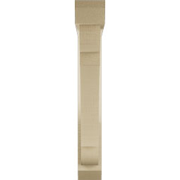 Ekena Millwork - BKTUR0352X20X24OLY06RCPR - Timberthane Faux Wood Olympic Style Bracket w/ Offset Brace, Slat Ends, 3 1/2"W x 20"D x 24"H, Primed Tan