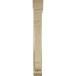 Ekena Millwork - BKTUR0352X20X28OLY06RCPR - Timberthane Faux Wood Olympic Style Bracket w/ Offset Brace, Slat Ends, 3 1/2"W x 20"D x 28"H, Primed Tan