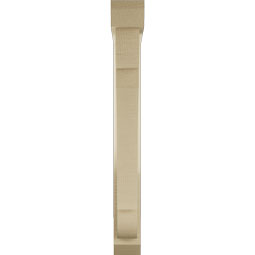 Ekena Millwork - BKTUR0352X22X30OLY06RCPR - Timberthane Faux Wood Olympic Style Bracket w/ Offset Brace, Slat Ends, 3 1/2"W x 22"D x 30"H, Primed Tan