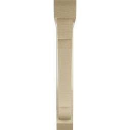 Ekena Millwork - BKTUR0352X24X24OLY06RCPR - Timberthane Faux Wood Olympic Style Bracket w/ Offset Brace, Slat Ends, 3 1/2"W x 24"D x 24"H, Primed Tan