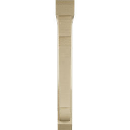 Ekena Millwork - BKTUR0352X24X28OLY06RCPR - Timberthane Faux Wood Olympic Style Bracket w/ Offset Brace, Slat Ends, 3 1/2"W x 24"D x 28"H, Primed Tan